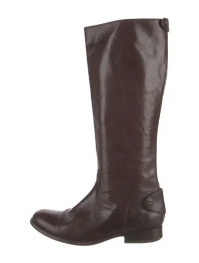 Pre-owned Frye Leather Riding Boots In Brown
