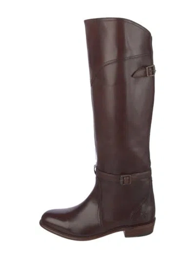 Pre-owned Frye Leather Riding Boots In Brown