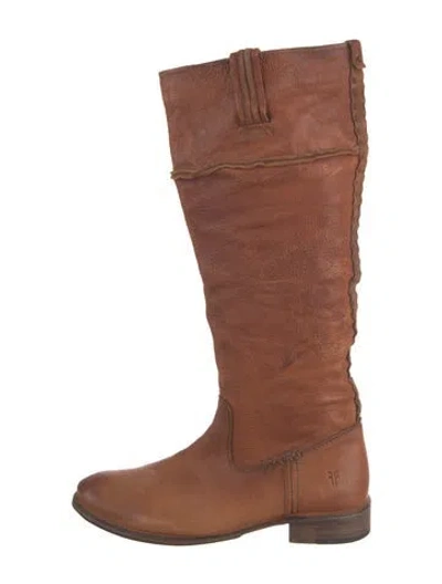 Pre-owned Frye Leather Riding Boots In Brown