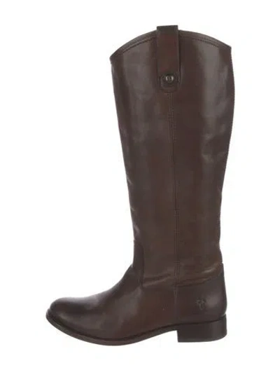 Pre-owned Frye Leather Riding Boots In Brown