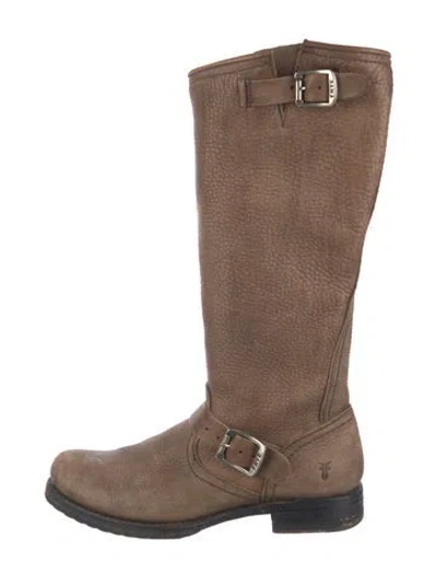 Pre-owned Frye Leather Riding Boots In Brown
