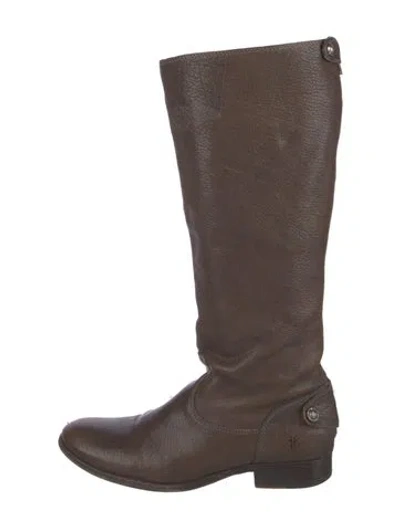 Pre-owned Frye Leather Riding Boots In Brown