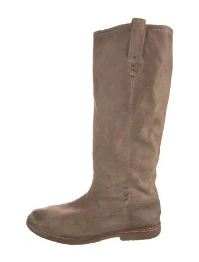 Pre-owned Frye Leather Riding Boots In Brown