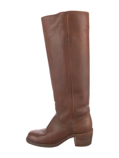 Pre-owned Frye Leather Riding Boots In Brown
