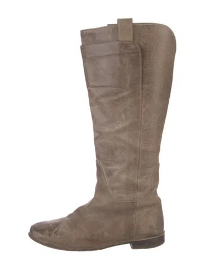 Pre-owned Frye Leather Riding Boots In Brown