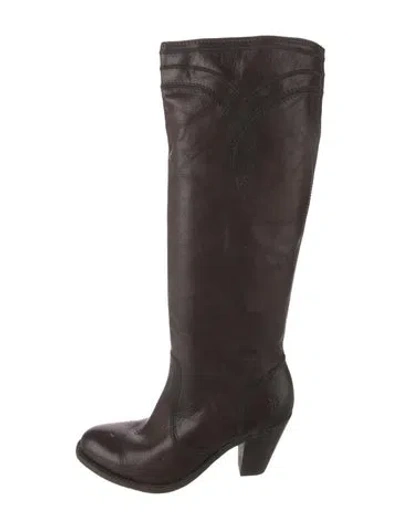Pre-owned Frye Leather Riding Boots In Brown