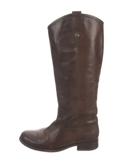 Pre-owned Frye Leather Riding Boots In Brown