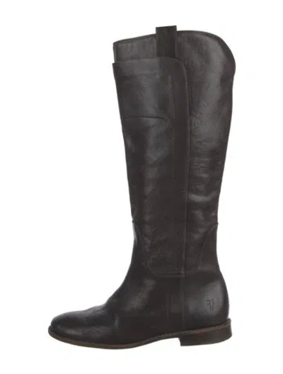 Pre-owned Frye Leather Riding Boots In Brown
