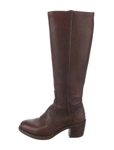 Pre-owned Frye Leather Riding Boots In Brown