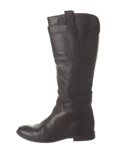 Pre-owned Frye Leather Riding Boots In Brown