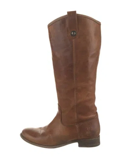Pre-owned Frye Leather Riding Boots In Brown