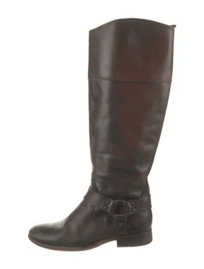 Pre-owned Frye Leather Riding Boots In Brown