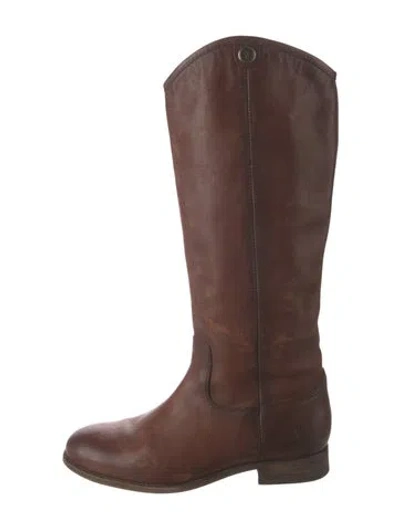 Pre-owned Frye Leather Riding Boots In Brown