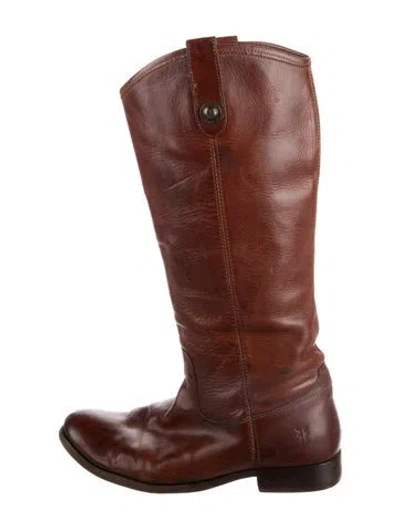 Pre-owned Frye Leather Riding Boots In Brown