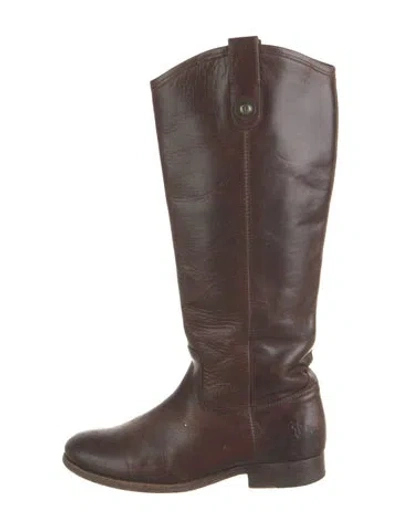 Pre-owned Frye Leather Riding Boots In Brown