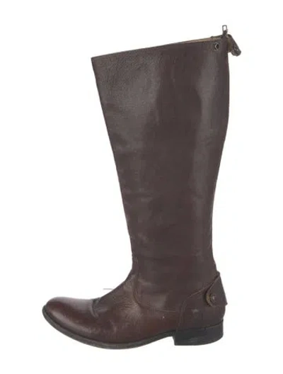 Pre-owned Frye Leather Riding Boots In Brown