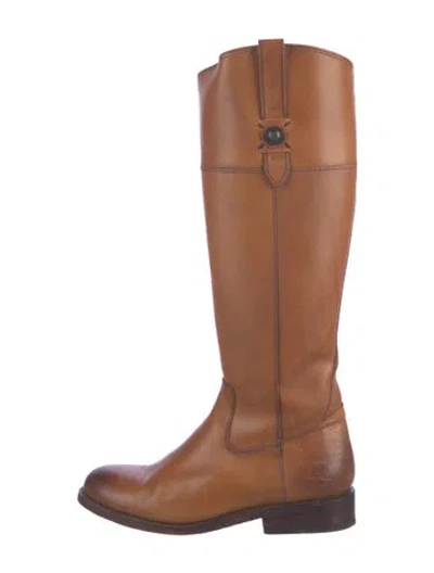 Pre-owned Frye Leather Riding Boots In Brown