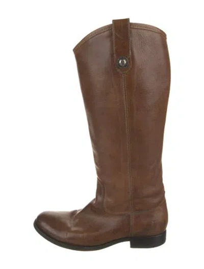 Pre-owned Frye Leather Riding Boots In Brown