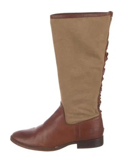 Pre-owned Frye Leather Riding Boots In Brown