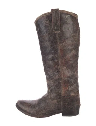 Pre-owned Frye Leather Riding Boots In Brown