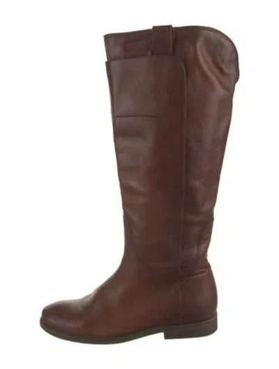 Pre-owned Frye Leather Riding Boots In Brown