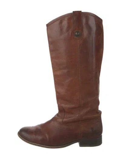 Pre-owned Frye Leather Riding Boots In Brown