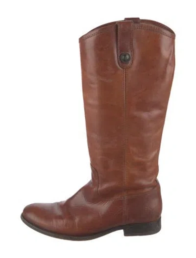 Pre-owned Frye Leather Riding Boots In Brown