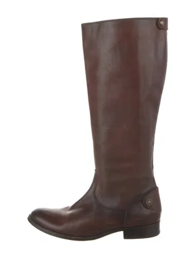 Pre-owned Frye Leather Riding Boots In Brown