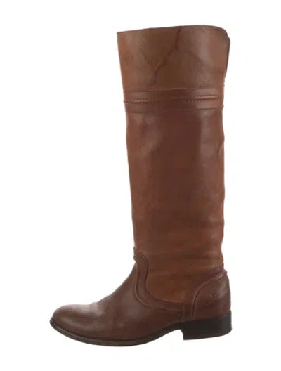 Pre-owned Frye Leather Riding Boots In Brown
