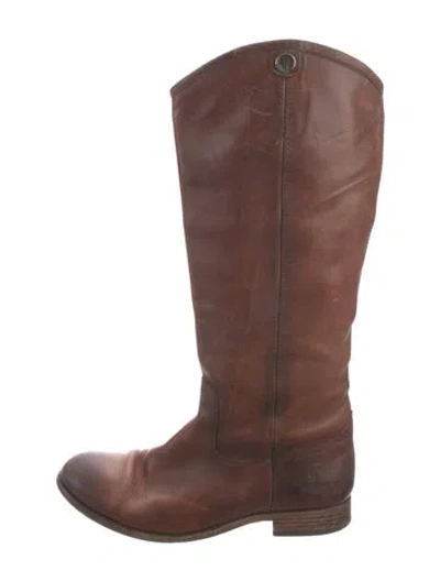 Pre-owned Frye Leather Riding Boots In Brown