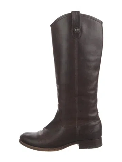 Pre-owned Frye Leather Riding Boots In Brown