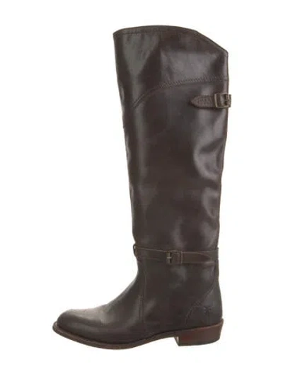 Pre-owned Frye Leather Riding Boots In Brown