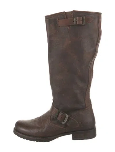 Pre-owned Frye Leather Riding Boots In Brown