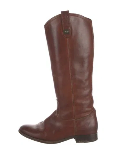Pre-owned Frye Leather Riding Boots In Brown