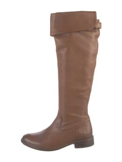 Pre-owned Frye Leather Riding Boots In Brown