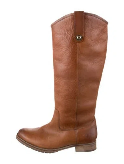 Pre-owned Frye Leather Riding Boots In Brown