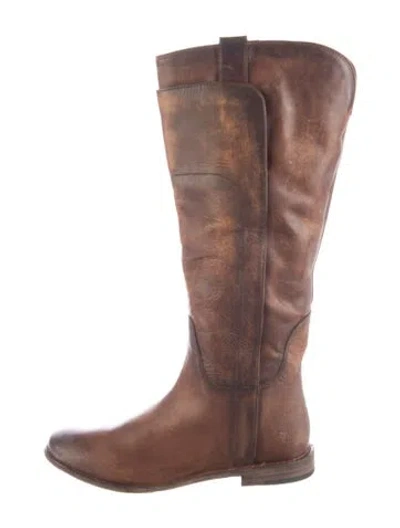 Pre-owned Frye Leather Riding Boots In Brown