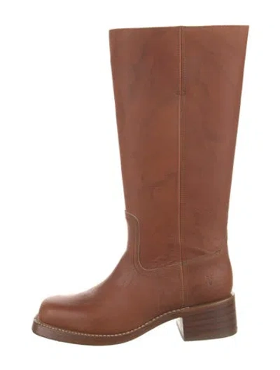 Pre-owned Frye Leather Riding Boots In Brown