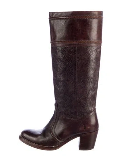 Pre-owned Frye Leather Riding Boots In Brown
