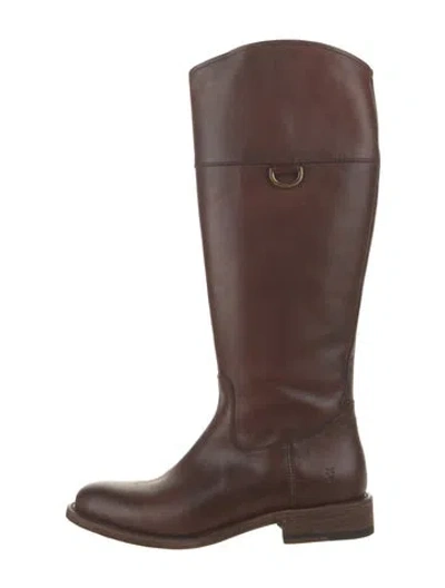 Pre-owned Frye Leather Riding Boots In Brown