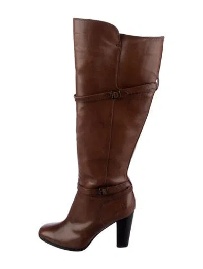 Pre-owned Frye Leather Riding Boots In Brown