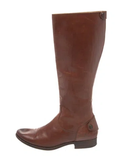 Pre-owned Frye Leather Riding Boots In Brown