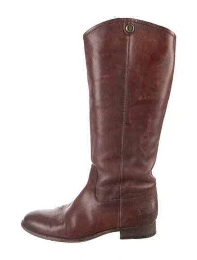 Pre-owned Frye Leather Riding Boots In Brown