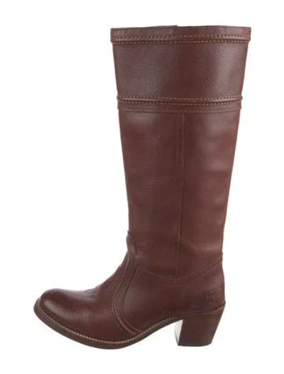 Pre-owned Frye Leather Riding Boots In Brown