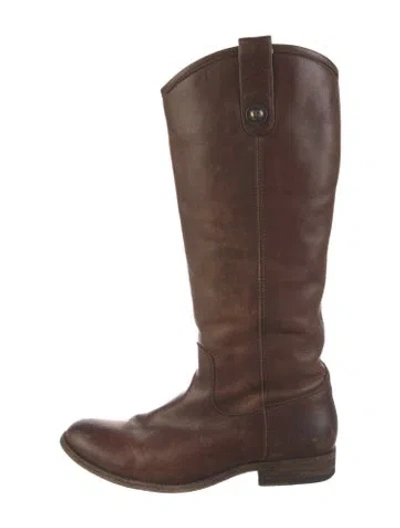 Pre-owned Frye Leather Riding Boots In Brown