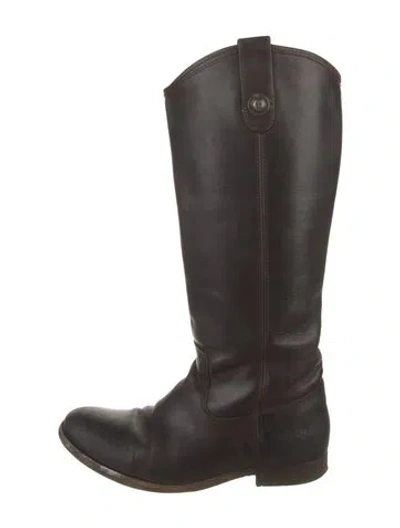 Pre-owned Frye Leather Riding Boots In Brown