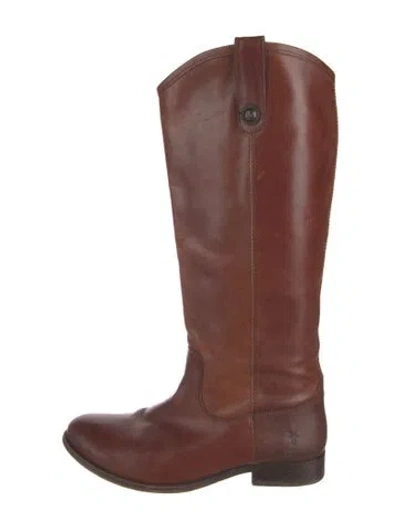 Pre-owned Frye Leather Riding Boots In Brown