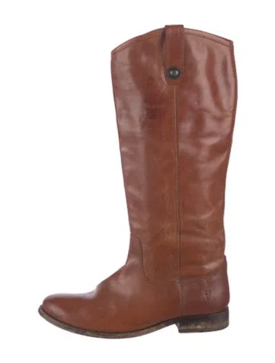 Pre-owned Frye Leather Riding Boots In Brown