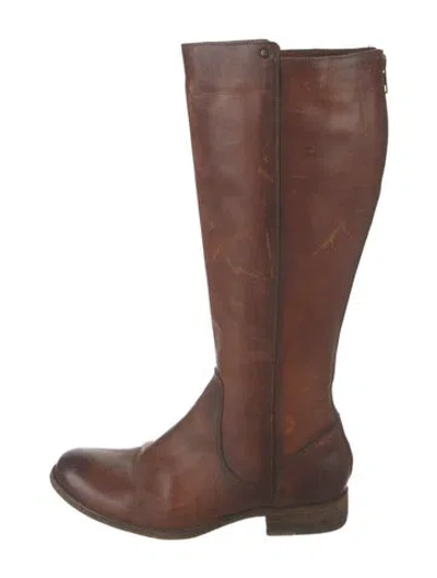 Pre-owned Frye Leather Riding Boots In Brown