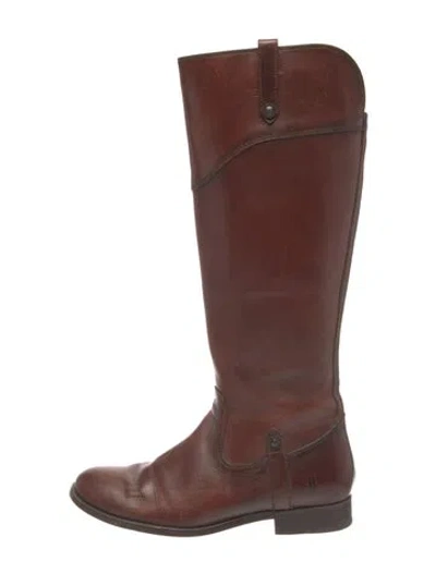 Pre-owned Frye Leather Riding Boots In Brown